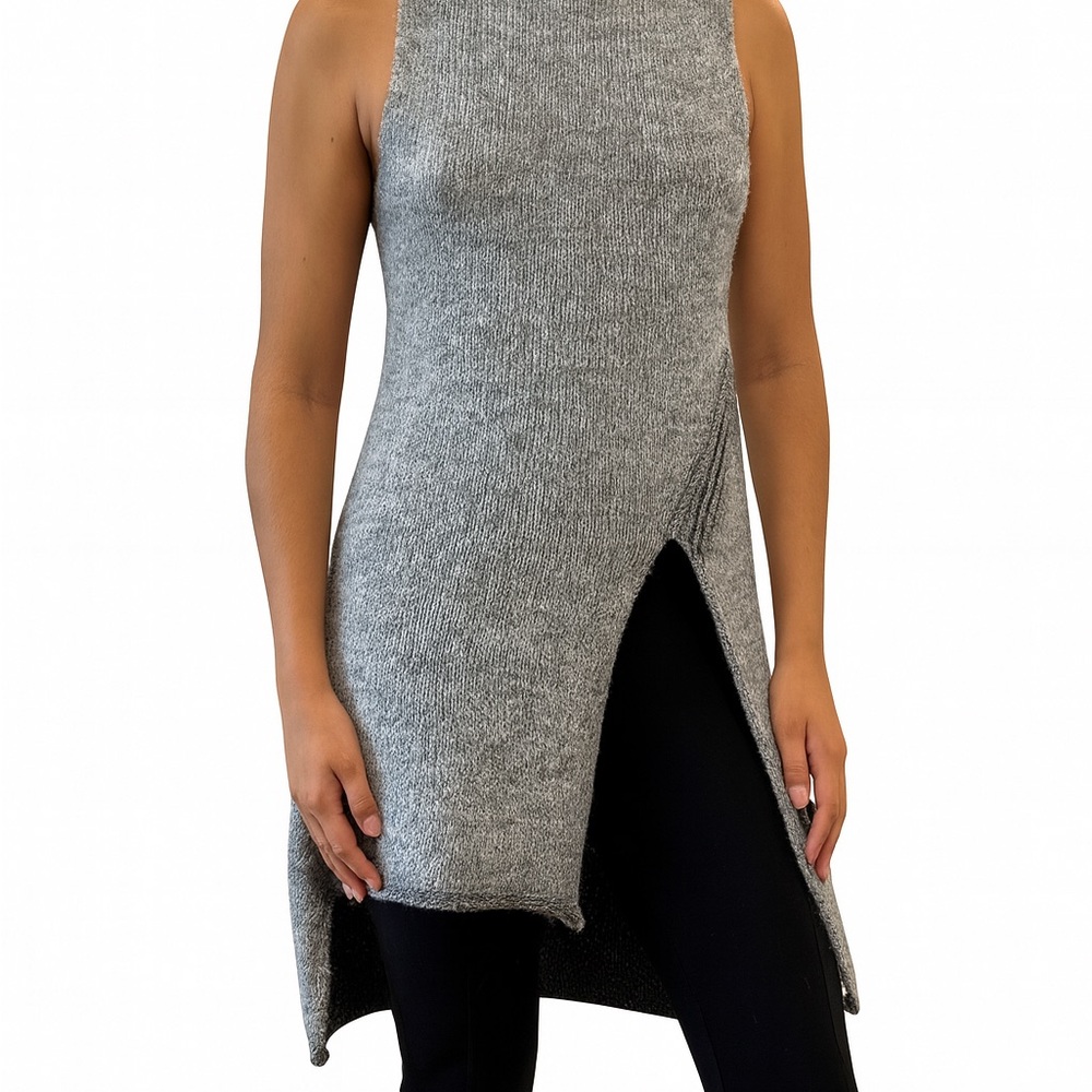 Zara Gray Sleeveless Sweater